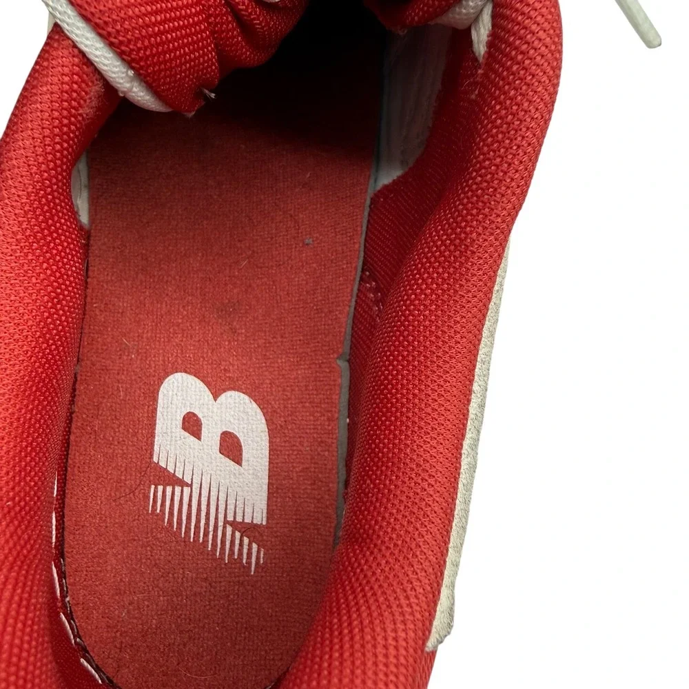 New Balance 550 Men's‎ White Red Suede Leather Low Top Sneakers Size 7